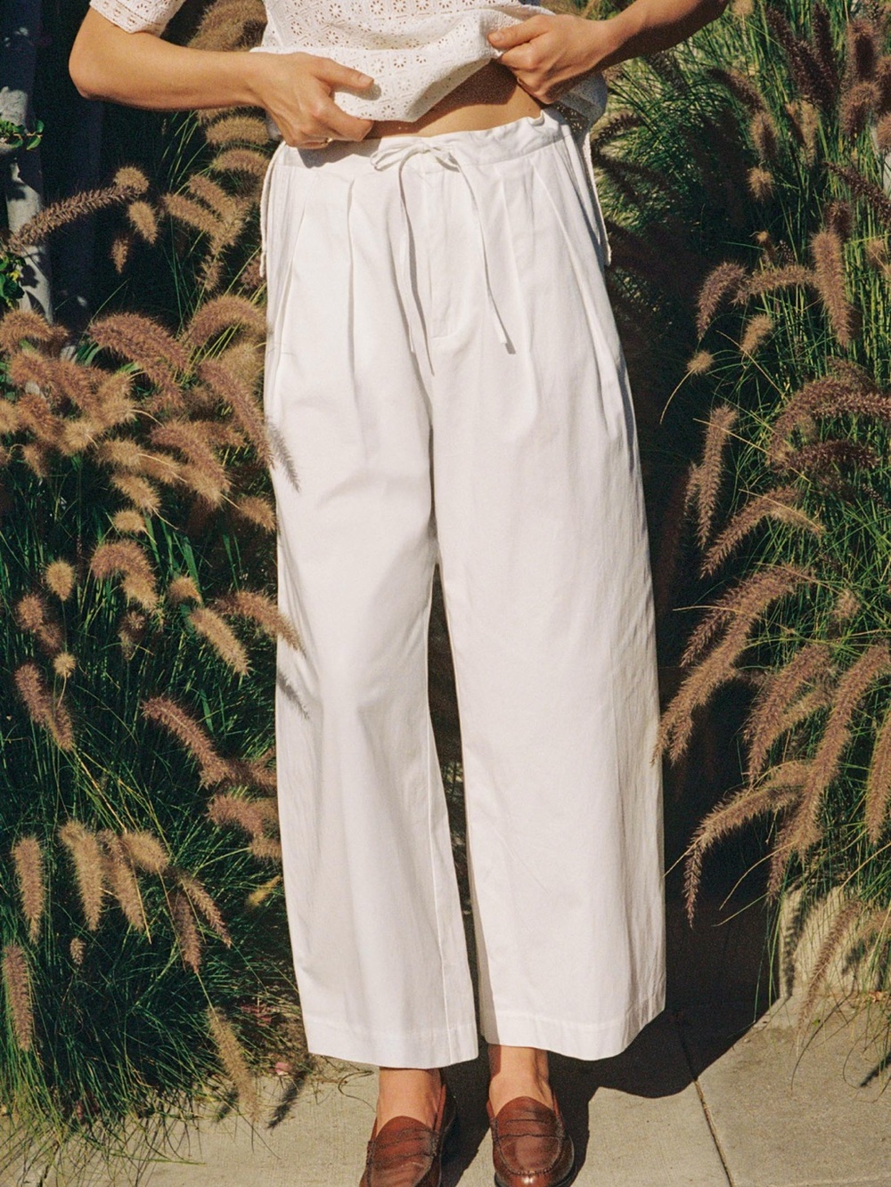 Christy Dawn Dorian Pants Alabaster Wide Leg Organic Cotton